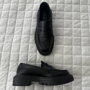 American Eagle Shoes Womens 7 Black Chunky Loafer Lug Sole Retro Y2K Grunge Goth